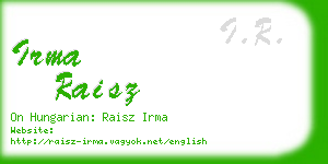 irma raisz business card